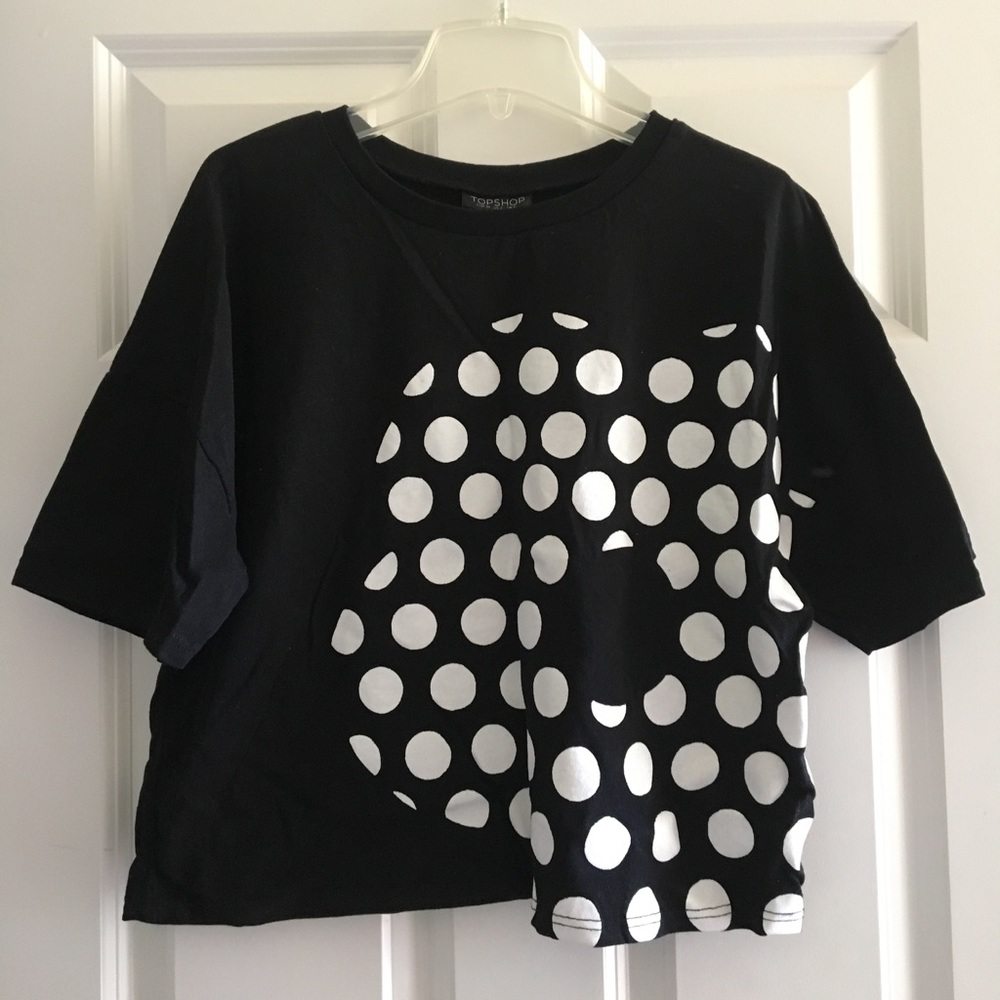 Topshop Cropped Graphic Tee